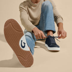 OluKai Men | Lae‘ahi Lī ‘Ili Men's Leather Sneakers - Trench Blue