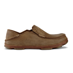 OluKai Men | Moloā Men's Leather Slip On Shoes - Ray / Toffee