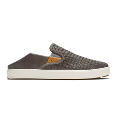 OluKai Men | Lae‘ahi Lauhala Men's Leather Slip-On Sneakers - Ash