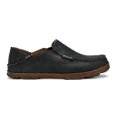 OluKai Men | Moloā Men's Leather Slip On Shoes - Black / Toffee