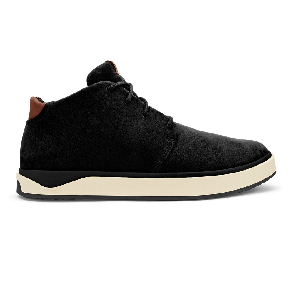 OluKai Men | Papakū 'Ili Men’s Waterproof Leather Boots- Black