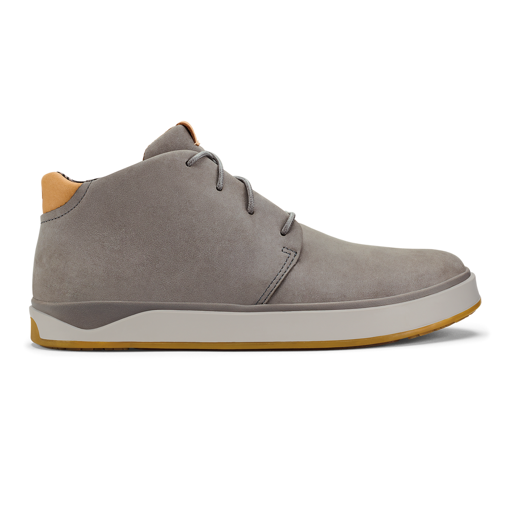 OluKai Men | Papakū 'Ili Men’s Waterproof Leather Boots- Graphite