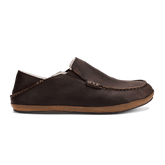 OluKai Men | Moloā Men's Nubuck Leather Slippers - Dark Wood