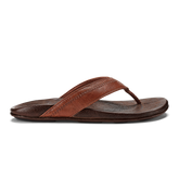 OluKai Men | Hiapo - Rum / Dark Wood Men’s Leather Beach Sandals