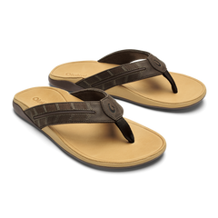 OluKai Men|New Arrivals | Tuahine Palm - Dk Java / Golden Sand