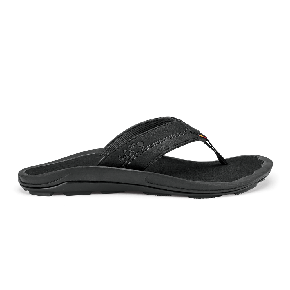 OluKai Men | Kīpī Men’s Comfortable Beach Sandals - Black