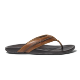 OluKai Men | Mea Ola Men's Leather Sandals - Tan / Dark Java