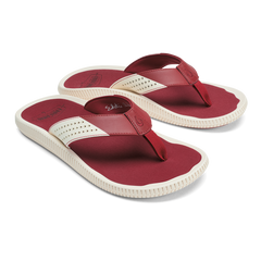 OluKai Men|New Arrivals | Ulele - Off White / Deep Red