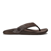 OluKai Men | Tuahine Men's Waterproof Leather Beach Sandals - Dark Wood