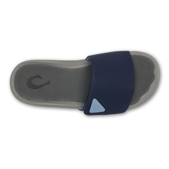 OluKai Men|New Arrivals | Ulele Slide - Blue Depth / Charcoal