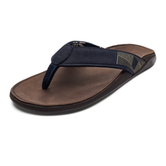 OluKai Men | Tuahine Men's Waterproof Leather Beach Sandals - Trench Blue