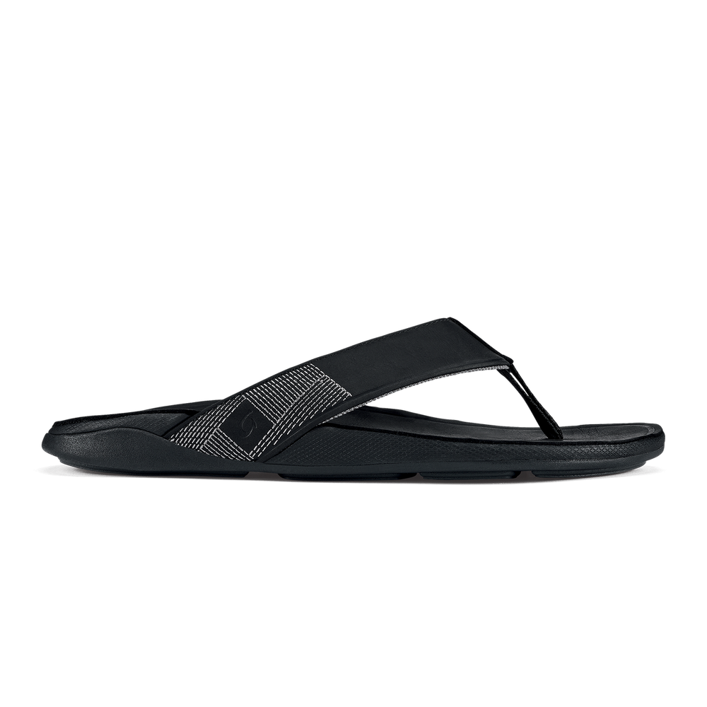 OluKai Men | Tuahine Men's Waterproof Leather Beach Sandals - Black
