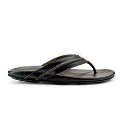 OluKai Men | OluKai Mea Ola - Black | Men's Leather Beach Sandals