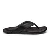 OluKai Men | Mekila Men's Full-Grain Leather Beach Sandals - Black