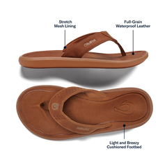 OluKai Men | Pili Men’s Waterproof Leather Sandals - Fox