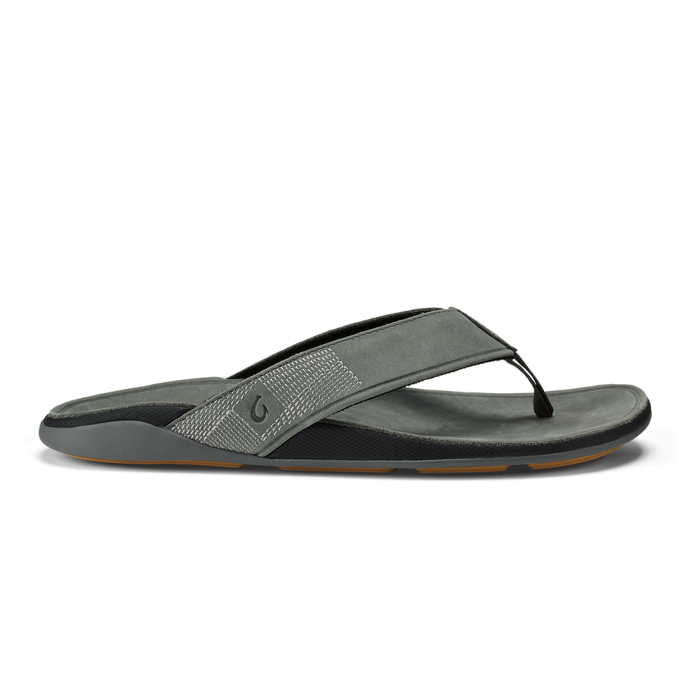 OluKai Men | Tuahine Men's Waterproof Leather Beach Sandals - Rock