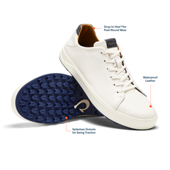 OluKai Men | Wai‘alae Men’s Waterproof Leather Golf Shoes - White