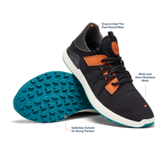 OluKai Men | Manele Men’s Breathable Golf Shoes - Black / Dark Shadow