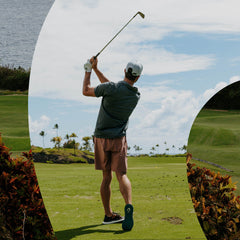 OluKai Men | Manele Men’s Breathable Golf Shoes - Black / Dark Shadow