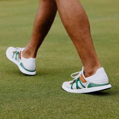 OluKai Men | Manele Men’s Breathable Golf Shoes - White / Bamboo