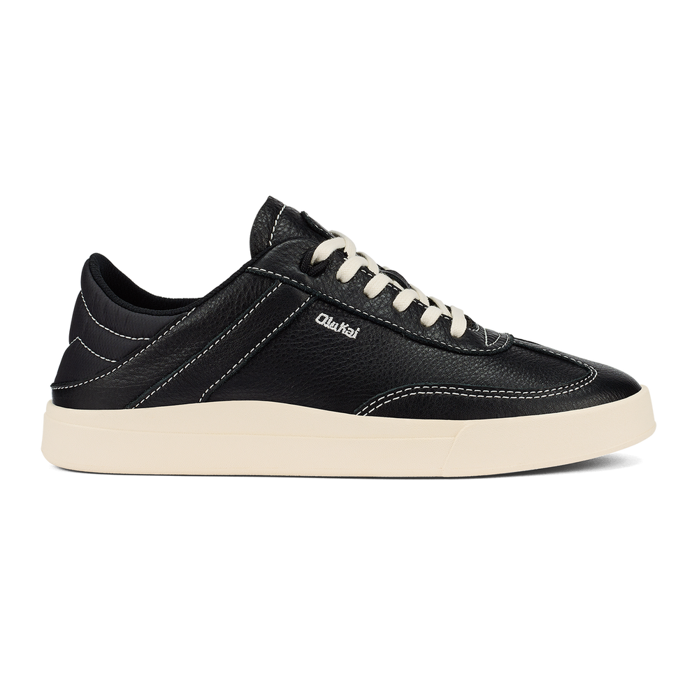 OluKai Women | Hā‘upu Women’s Leather Sneakers - Onyx