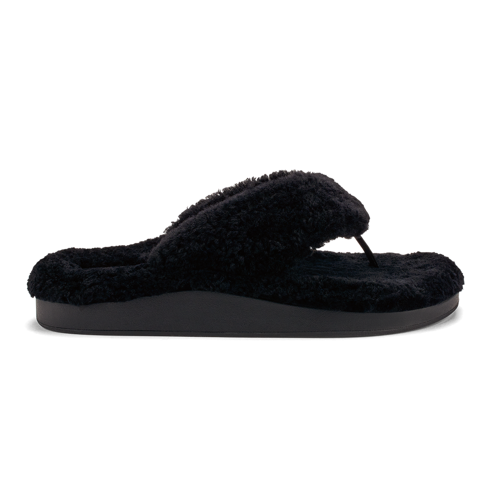 OluKai Women | Kīpe'a Heu Women‘s Flip Flop Slippers - Black