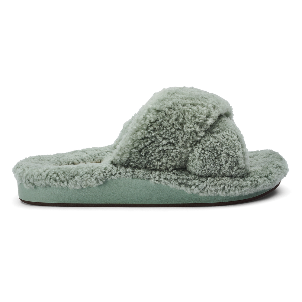 OluKai Women | Hila Heu Women’s Slide Slipper Sandals - Muted Green