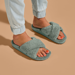 OluKai Women | Hila Heu Women’s Slide Slipper Sandals - Muted Green