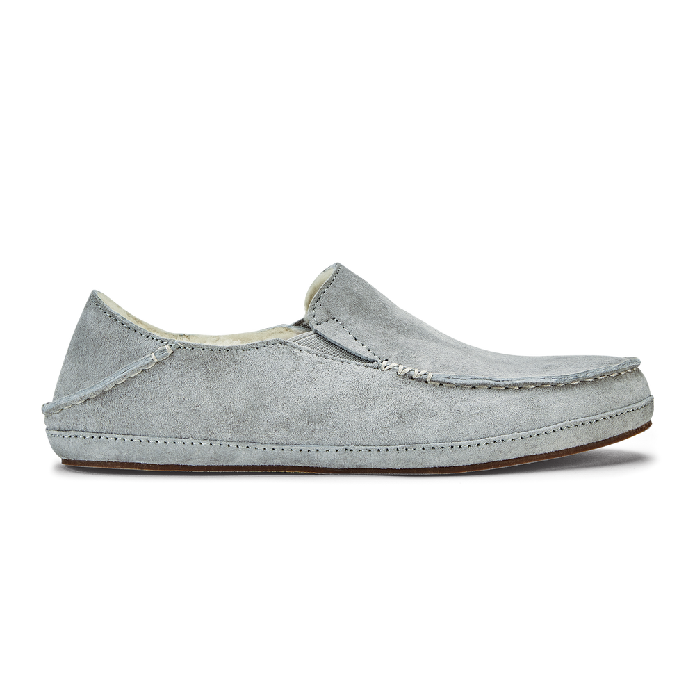 OluKai Women | Nohea Women's Leather Slippers - Pale Grey