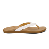 OluKai Women | Honu Women’s Leather Sandals - Bright White / Golden Sand