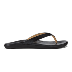 OluKai Women | Honu Women’s Leather Beach Sandals - Black