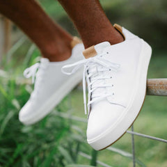 OluKai Men | Lae‘ahi Lī ‘Ili Men's Leather Sneakers - Bright White