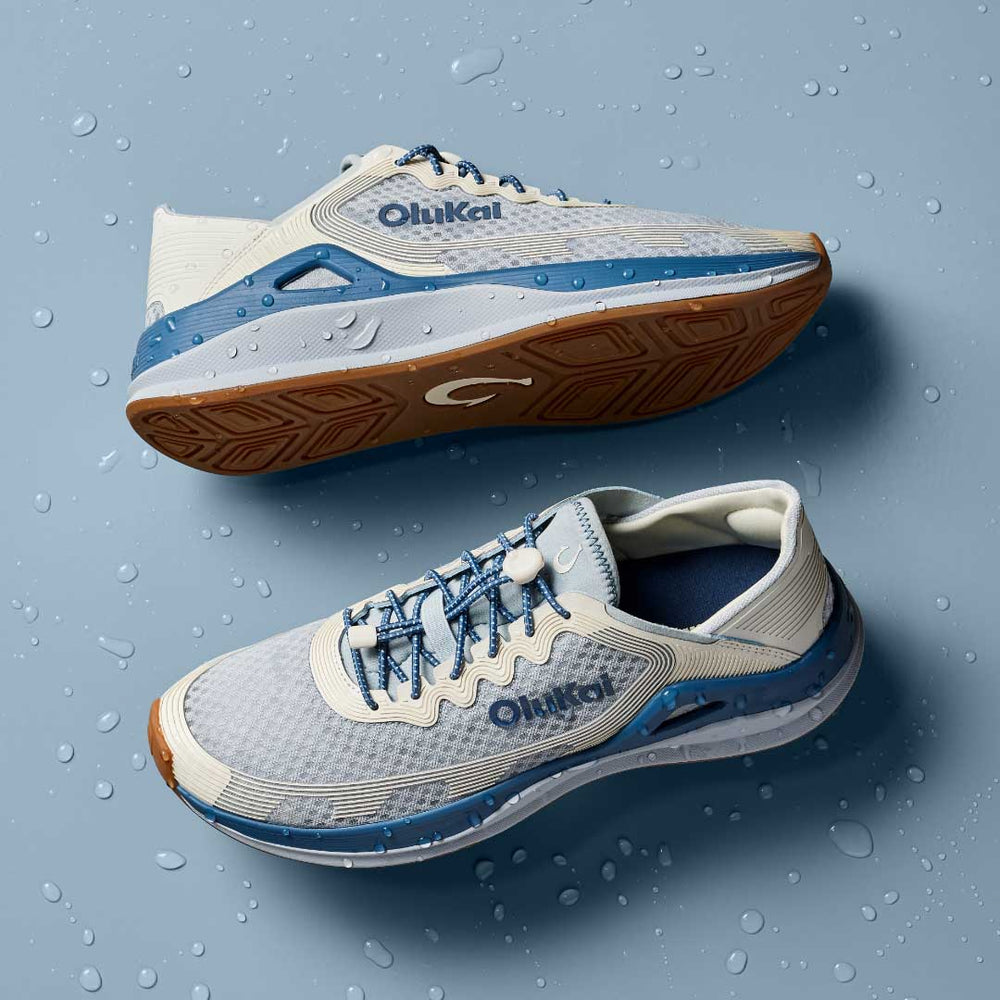OluKai Men | ‘Ahi Men’s Water Boat Shoes - Blue Pearl / White Sand