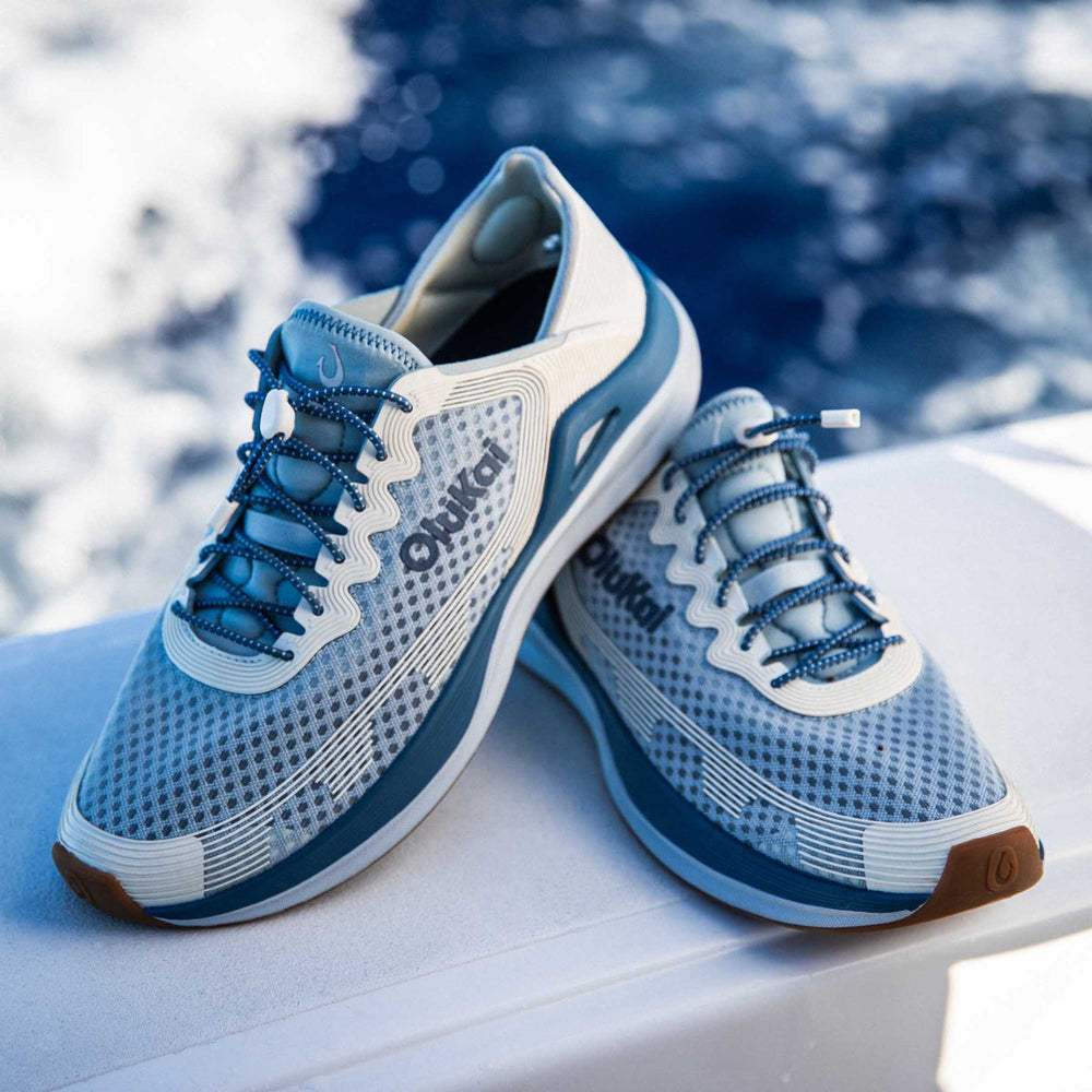 OluKai Men | ‘Ahi Men’s Water Boat Shoes - Blue Pearl / White Sand