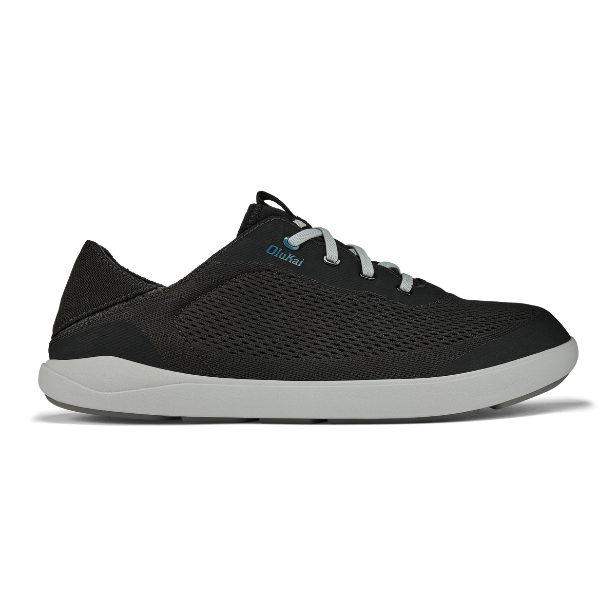 OluKai Men | Moku Pae Men's Boat Shoes - Black / Blue Coral