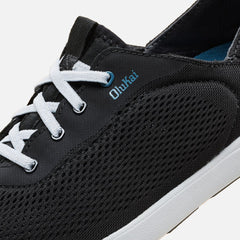 OluKai Men | Moku Pae Men's Boat Shoes - Black / Blue Coral