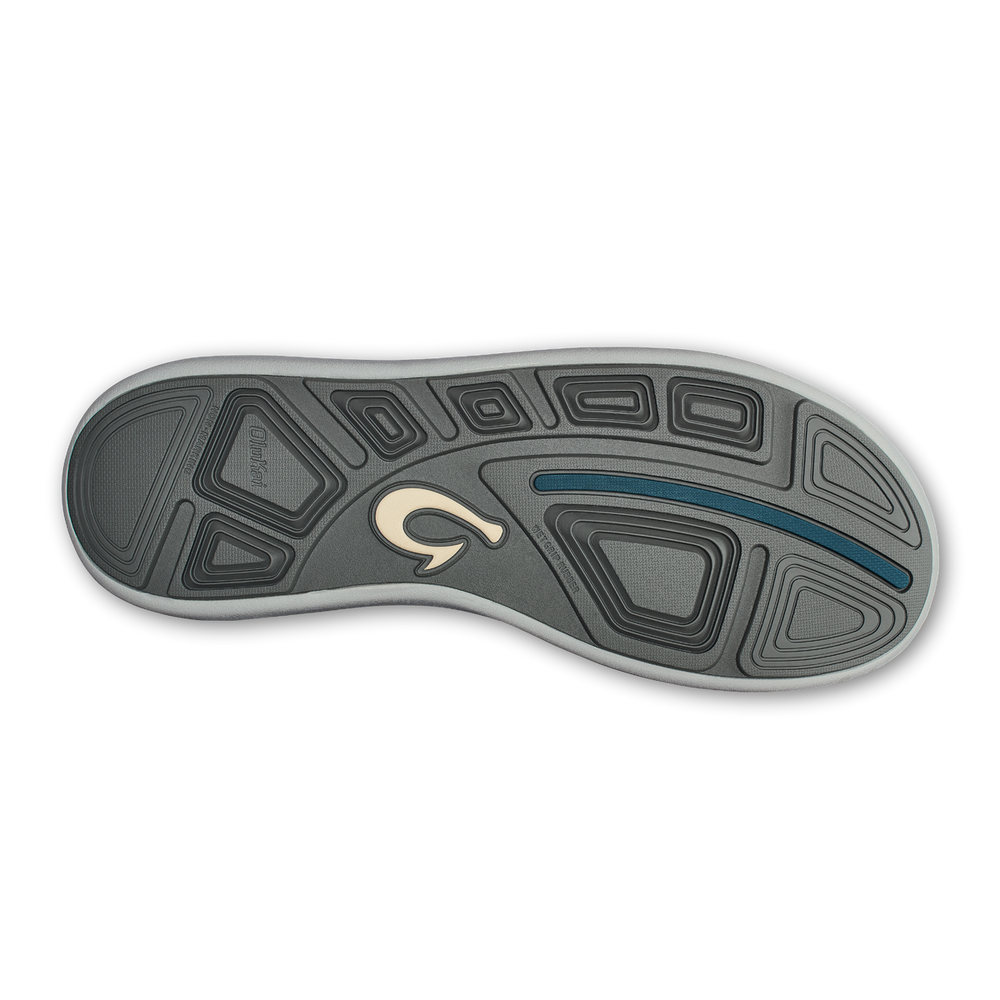 OluKai Men | Moku Pae Men's Boat Shoes - Black / Blue Coral