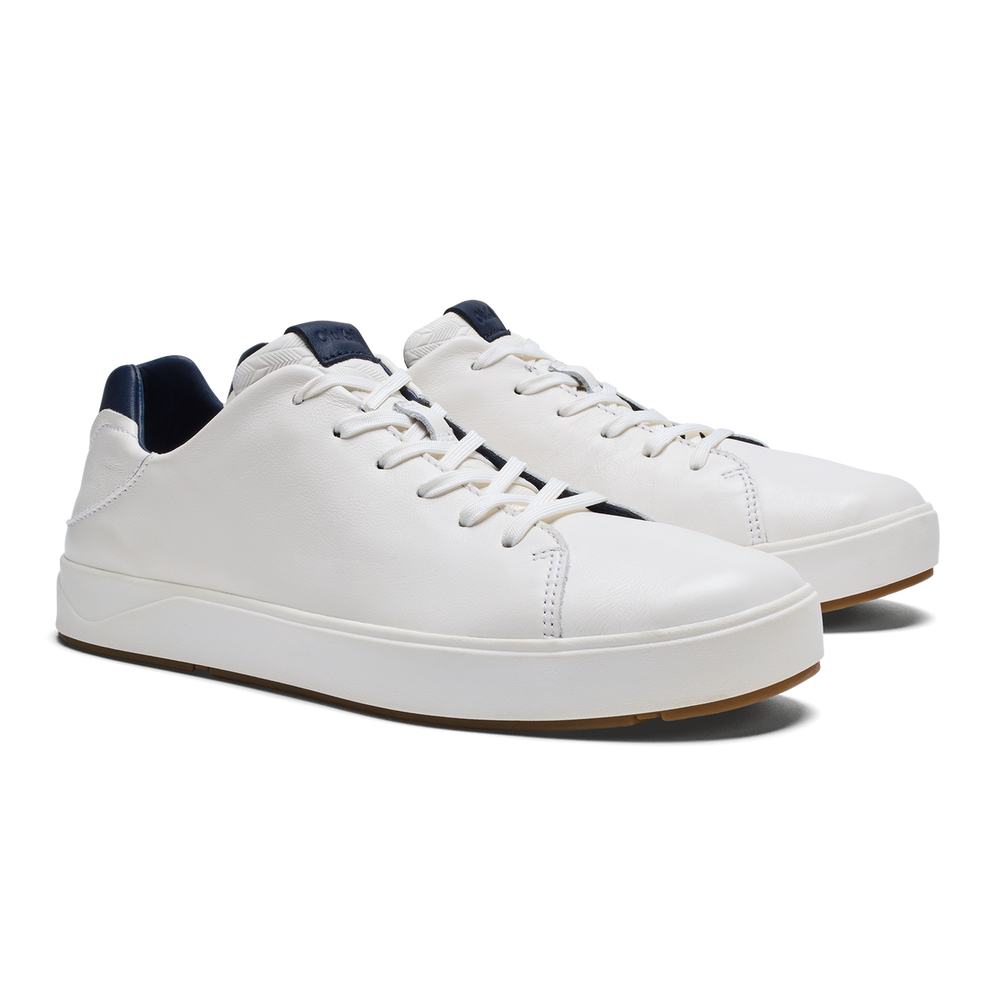 OluKai Men | Lae‘ahi Lī ‘Ili Men's Sneakers - Bright White / Trench Blue