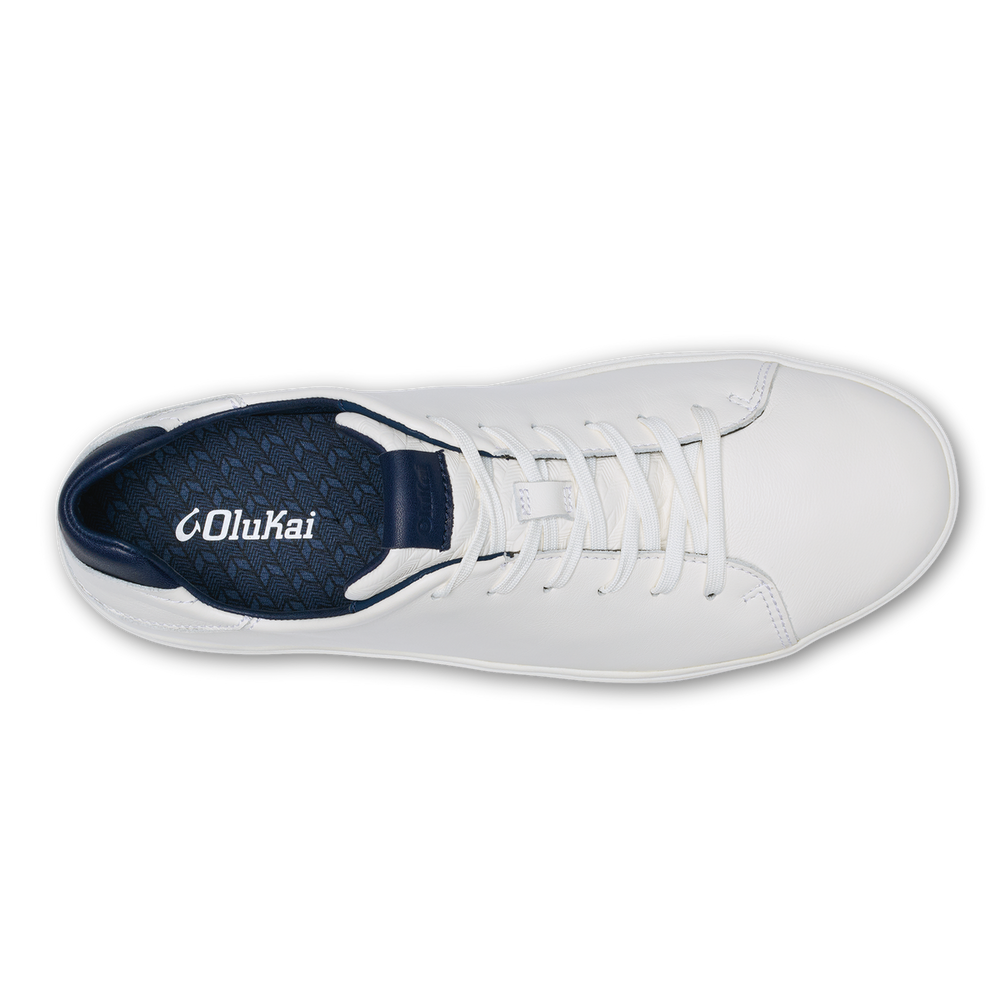 OluKai Men | Lae‘ahi Lī ‘Ili Men's Sneakers - Bright White / Trench Blue