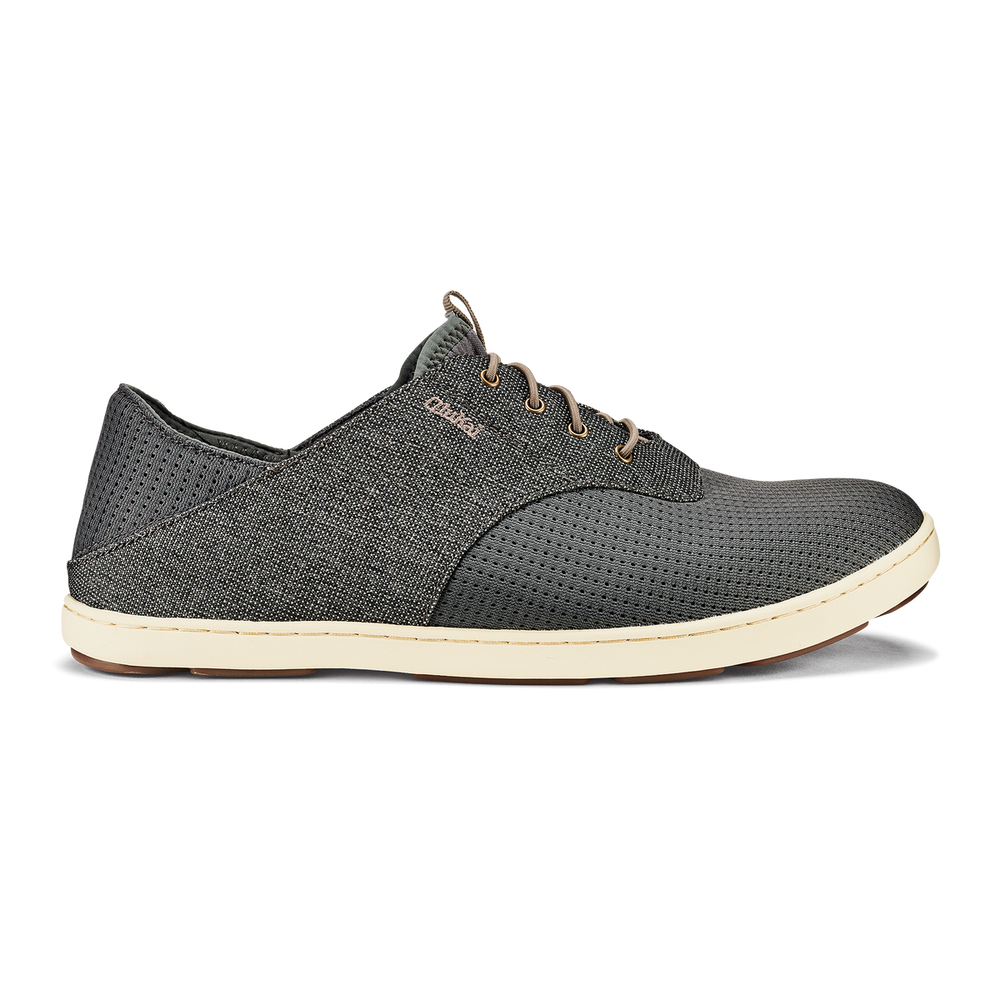 OluKai Men | Nohea Moku Men's Boat Shoes - Charcoal / Clay