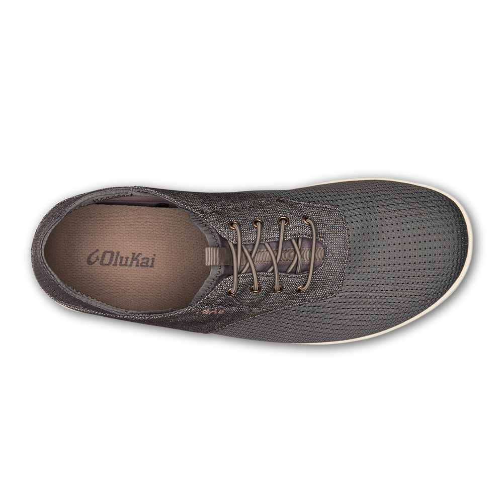 OluKai Men | Nohea Moku Men's Boat Shoes - Charcoal / Clay