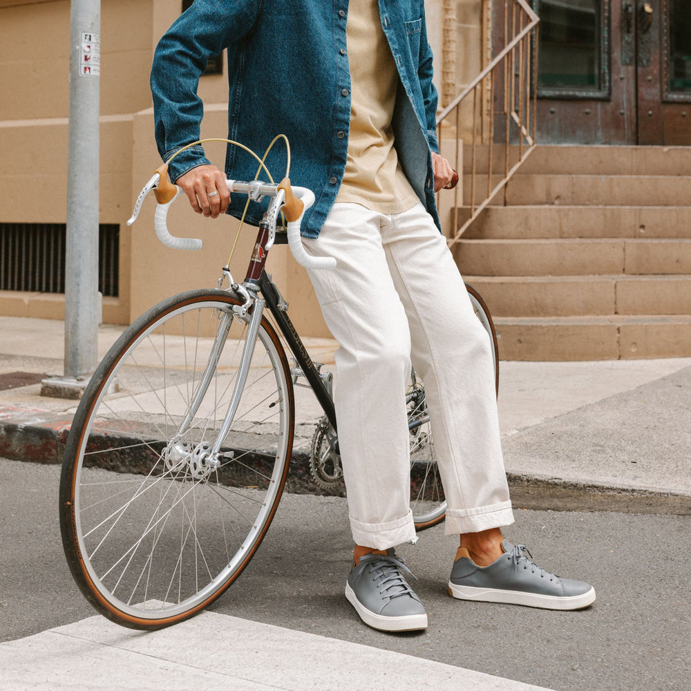 OluKai Men | Lae‘ahi Lī ‘Ili Men's Leather Sneakers - Stone