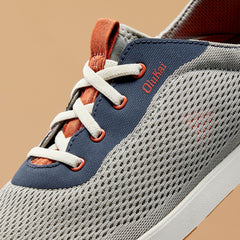 OluKai Men | Moku Pae Men's Boat Shoes - Ash / Trench Blue