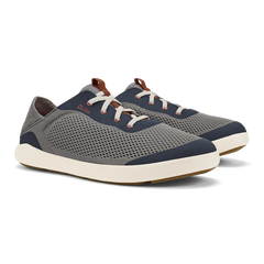 OluKai Men | Moku Pae Men's Boat Shoes - Ash / Trench Blue