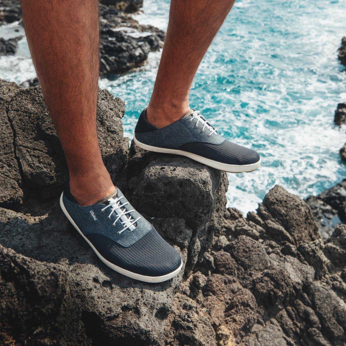 OluKai Men | Nohea Moku Men's Boat Shoes - Dark Shadow