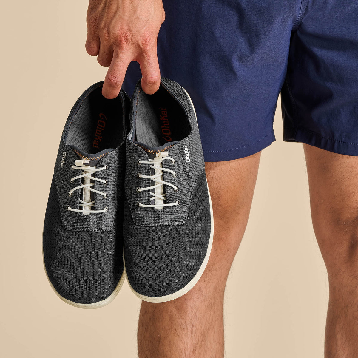 OluKai Men | Nohea Moku Men's Boat Shoes - Dark Shadow