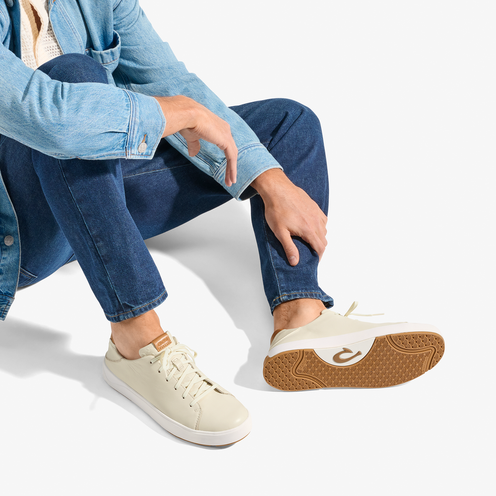 OluKai Men | Lae‘ahi Lī ‘Ili Men's Leather Sneakers - Tapa