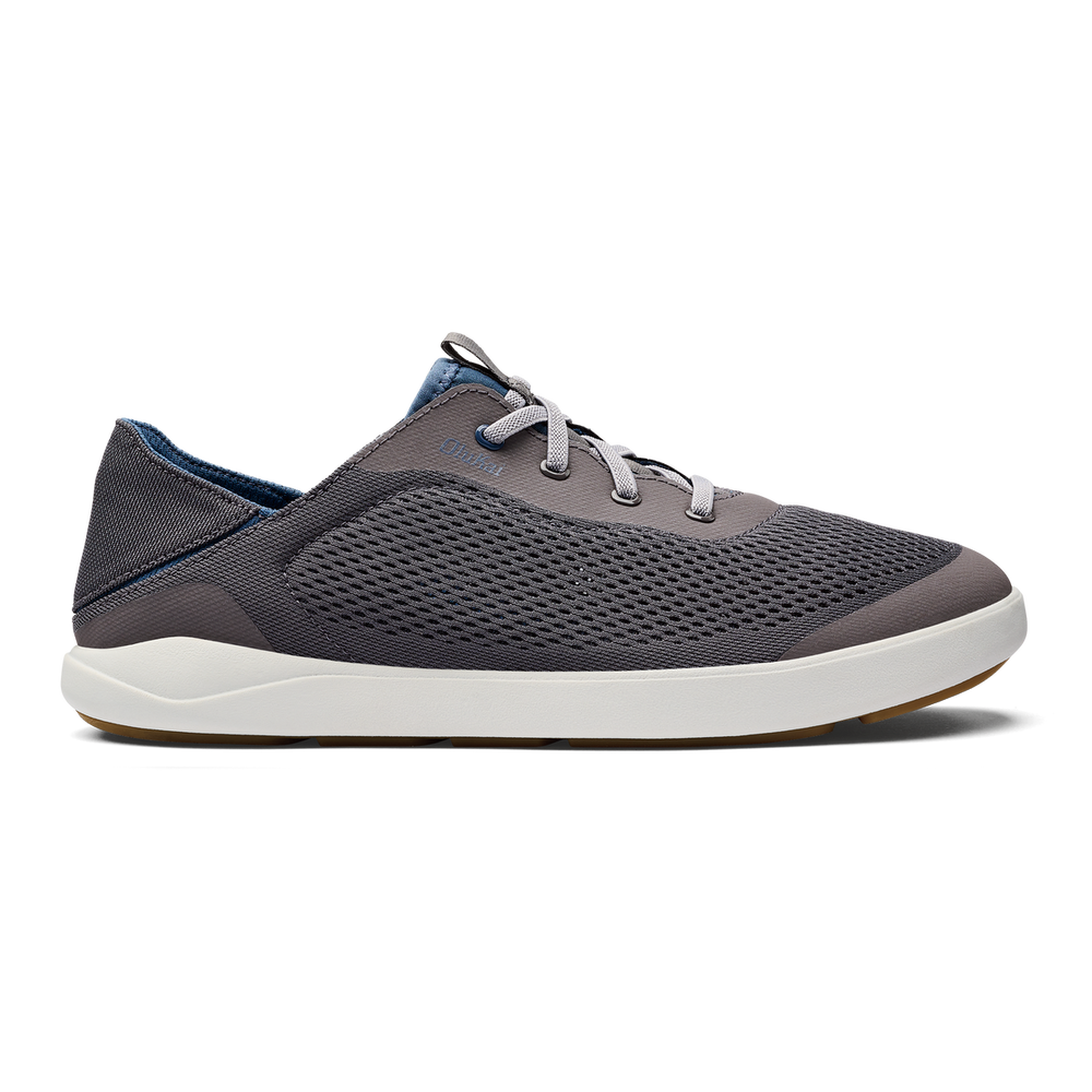 OluKai Men | Moku Pae Men's Boat Shoes - Pavement / Vintage Blue