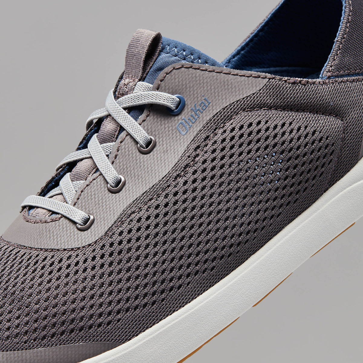 OluKai Men | Moku Pae Men's Boat Shoes - Pavement / Vintage Blue