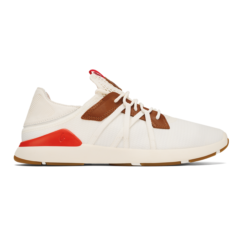 OluKai Men | Mio Lī Men's Athletic Shoes - Bright White / Red Lava